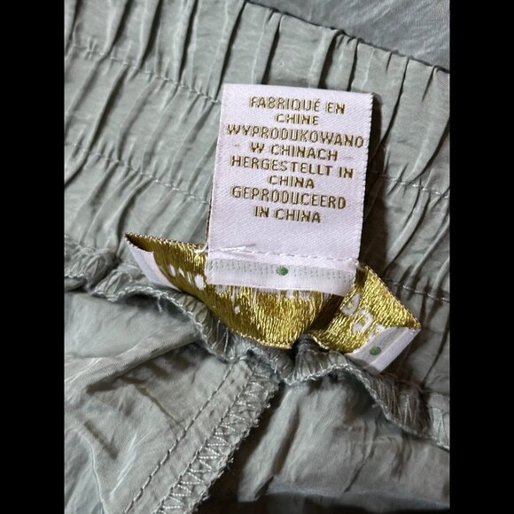 House of Harlow Pants Medium Womens Green Mint Paperbag Satin Straight High Rise - Picture 8 of 9